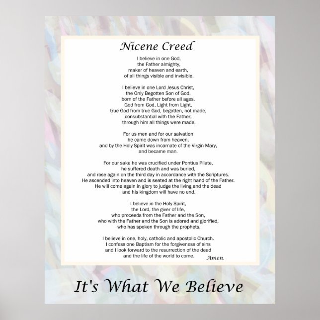 Nicene Creed Premium Poster Your Size (Front)