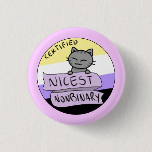 Nicest Nonbinary 3 Cm Round Badge