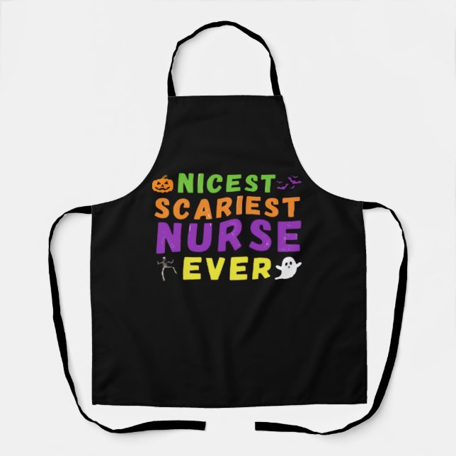 Nicest scariest Nurse ever funny Halloween Classic Apron (Front)