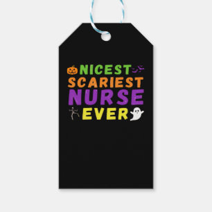Nicest scariest Nurse ever funny Halloween Classic Gift Tags