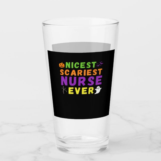 Nicest scariest Nurse ever funny Halloween Classic Glass (Front)