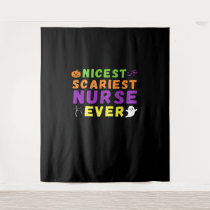 Nicest scariest Nurse ever funny Halloween Classic Tapestry