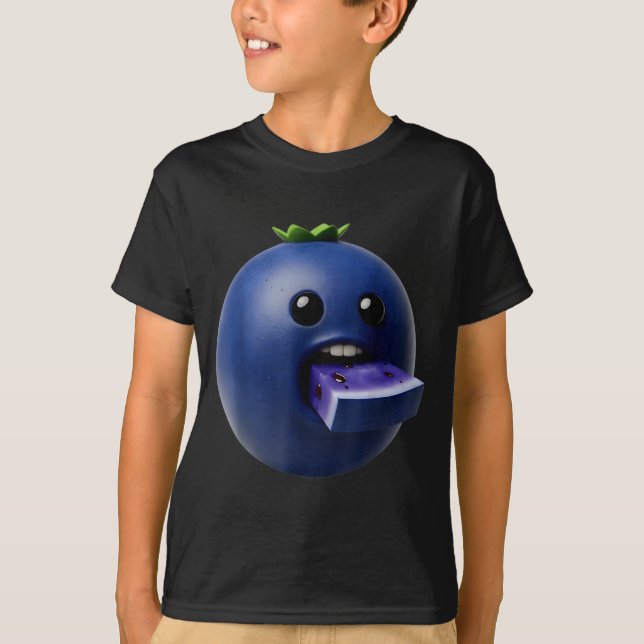 Niche Fruits Funny Blueberry Meme Brainrot Surreal T-Shirt (Front)
