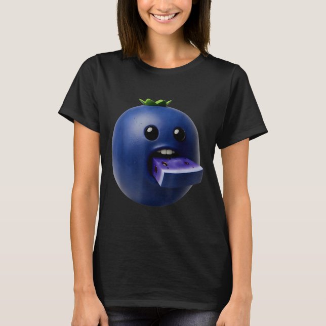 Niche Fruits Funny Blueberry Meme Brainrot Surreal T-Shirt (Front)
