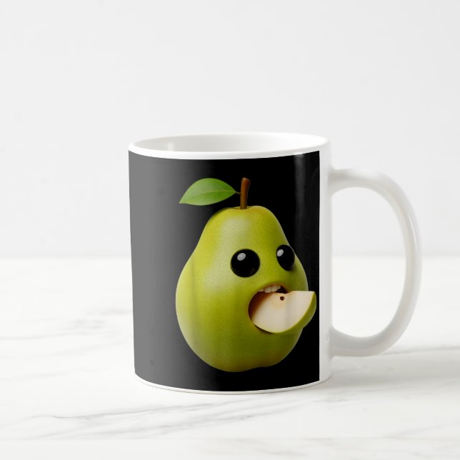 Niche Fruits Funny Pear Meme Brainrot Surreal  Coffee Mug (Right)
