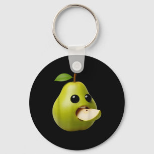 Niche Fruits Funny Pear Meme Brainrot Surreal Key Ring