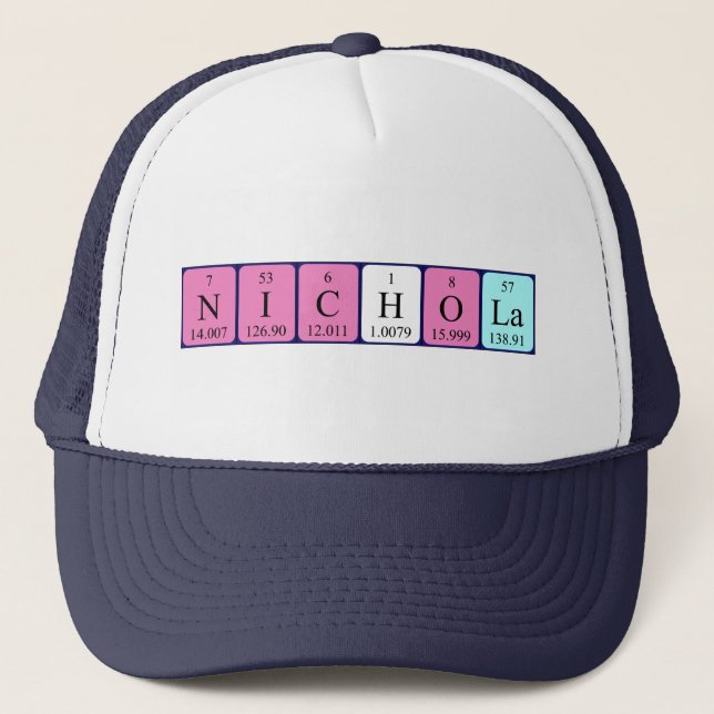 Nichola periodic table name hat (Front)