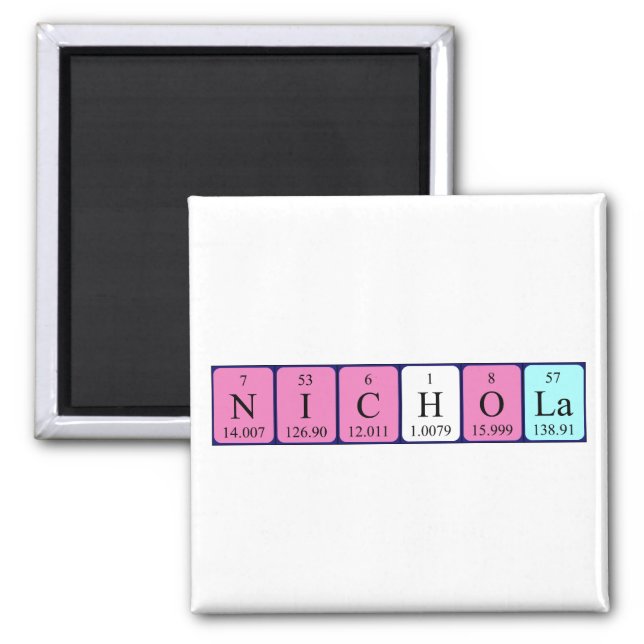 Nichola periodic table name magnet (Front)