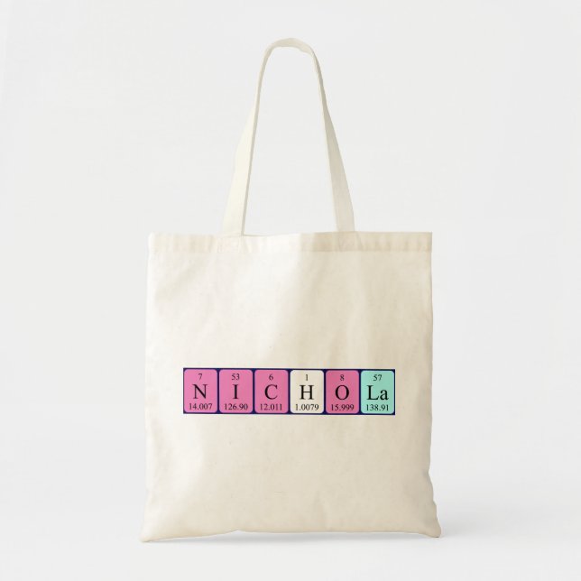 Nichola periodic table name tote bag (Front)