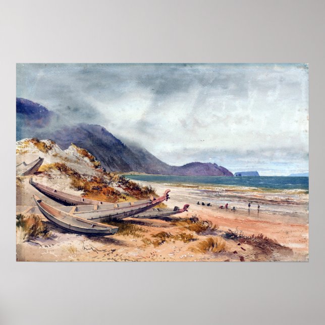 Nicholas Chevalier Near Paekakariki, Cook Strait Poster (Front)