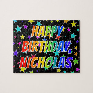 "NICHOLAS" First Name, Fun "HAPPY BIRTHDAY" Jigsaw Puzzle