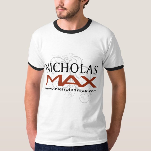 Nicholas Max Stamp Burgandy T-Shirt (Front)