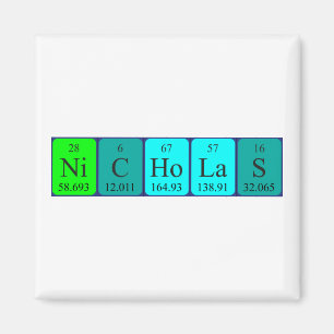 Nicholas periodic table name magnet