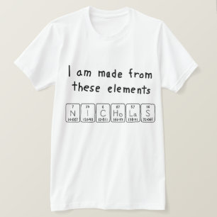 Nicholas periodic table name shirt