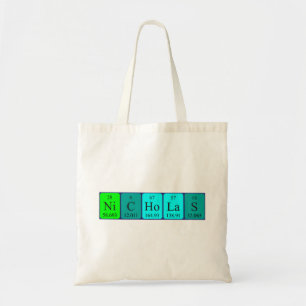 Nicholas periodic table name tote bag