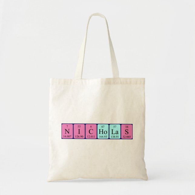 Nicholas periodic table name tote bag (Front)