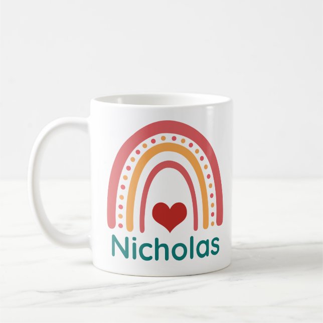 Nicholas Vintage Boho Rainbow Coffee Mug (Left)