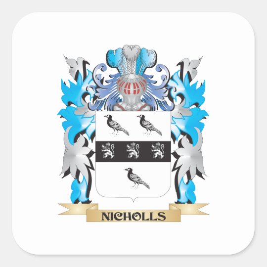 Nicholls Coat of Arms - Family Crest Square Sticker | Zazzle.co.uk