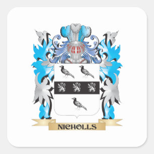 Nicholls Coat of Arms - Family Crest Square Sticker