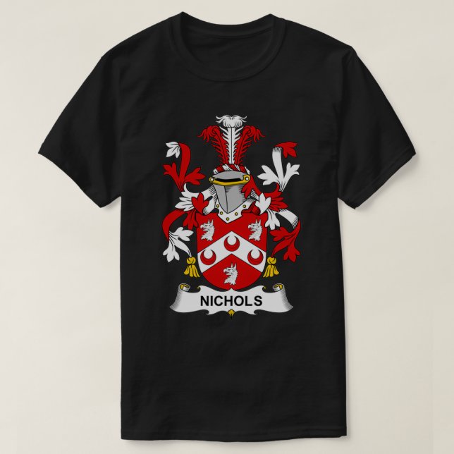 Nichols Coat of Arms Family Crest  T-Shirt (Design Front)