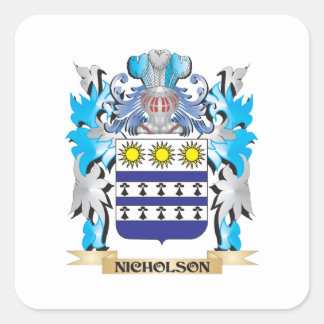 Nicholson Coat of Arms - Family Crest Square Sticker