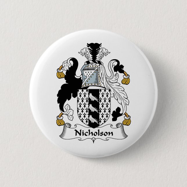 Nicholson Family Crest 6 Cm Round Badge (Front)