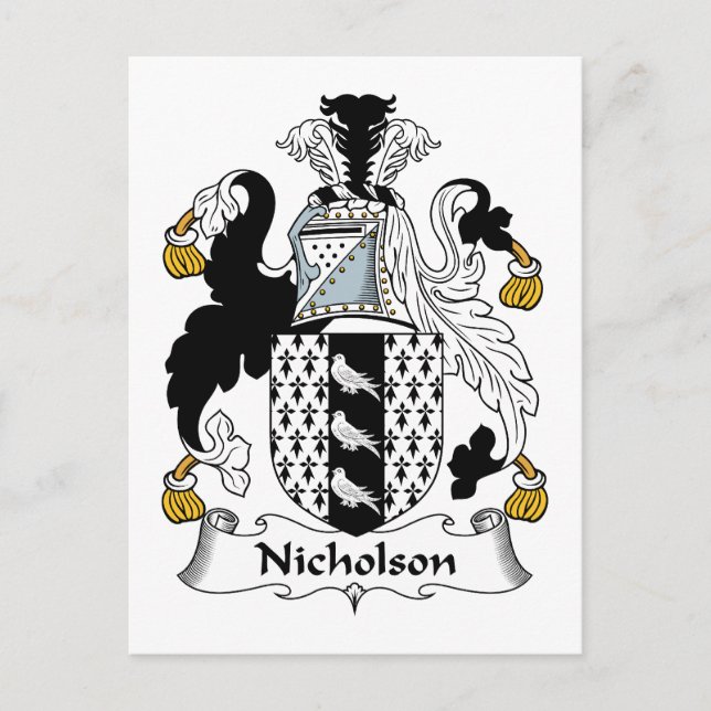 Nicholson Family Crest Postcard (Front)