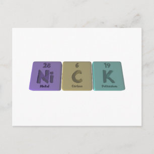 Nick as Nickel Carbon Potassium Postcard