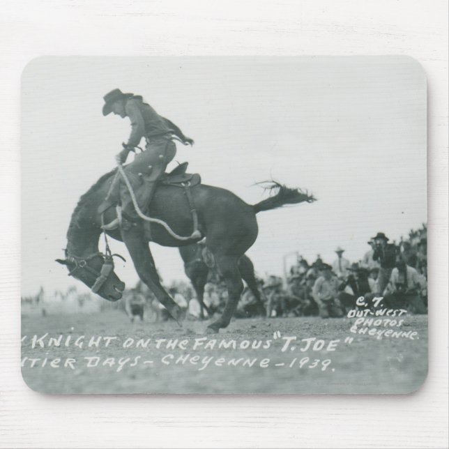 Nick Knight riding T. Joe at Cheyenne Frotier Days Mouse Mat (Front)