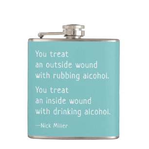 Nick Miller Funny Quote with alcohol Flask