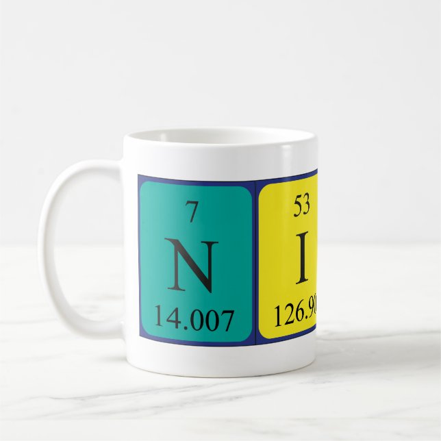 Nick periodic table name mug (Left)