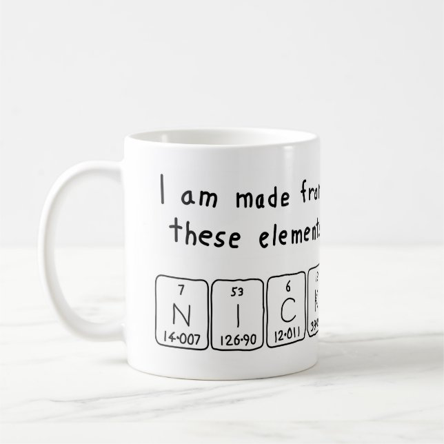 Nick periodic table name mug (Left)