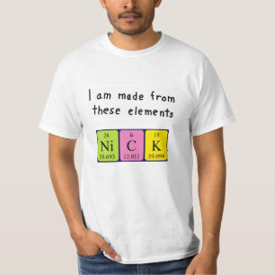 Nick periodic table name shirt