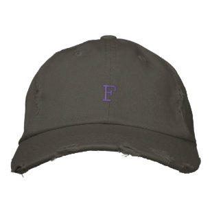 Nickel F Initial Northern Crest Headwear Monogram Embroidered Hat