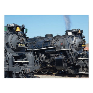 Nickel Plate Road 759 and 765 Steam Engine Trains Poster