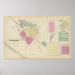 Nickerson, Dragoon, Aurora, Barclay, Kansas Poster