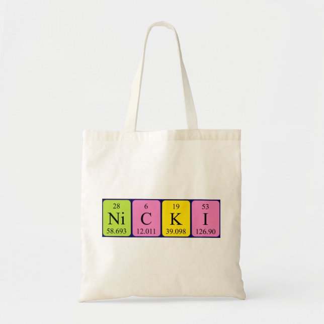Nicki periodic table name tote bag (Front)