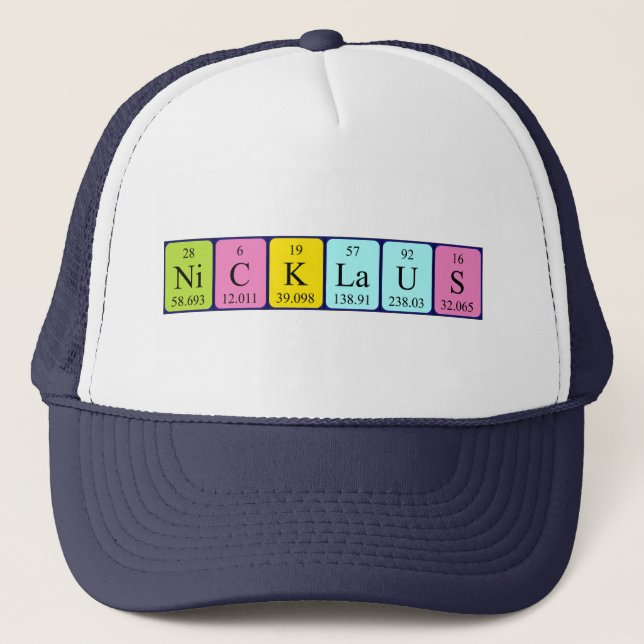 Nicklaus periodic table name hat (Front)