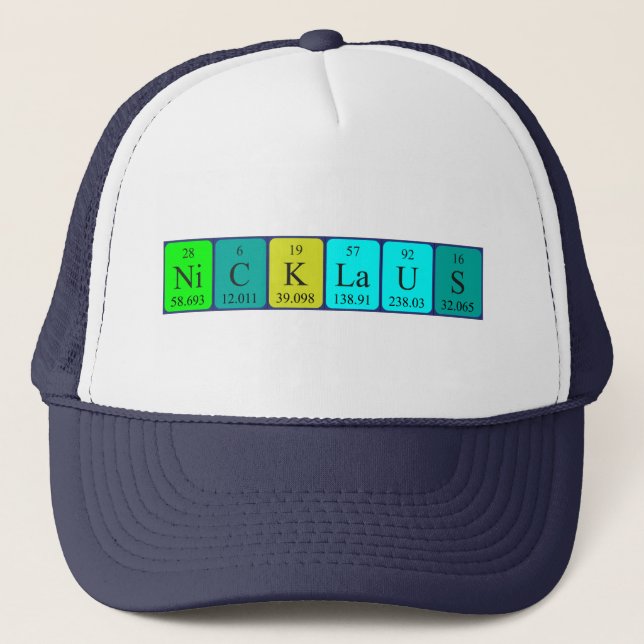 Nicklaus periodic table name hat (Front)