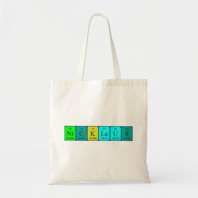 Nicklaus periodic table name tote bag (Front)