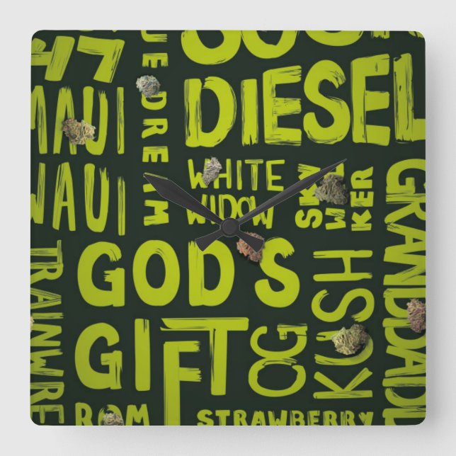 Nicknames Square Wall Clock (Front)