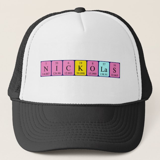 Nickolas periodic table name hat (Front)