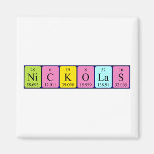 Nickolas periodic table name magnet