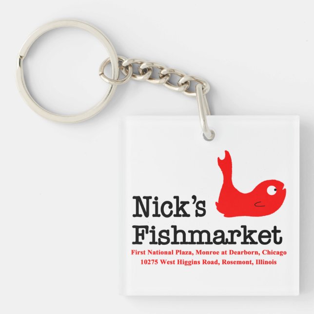 Nick's Fishmarket, Chicago and Rosement, Illinois Key Ring (Front)