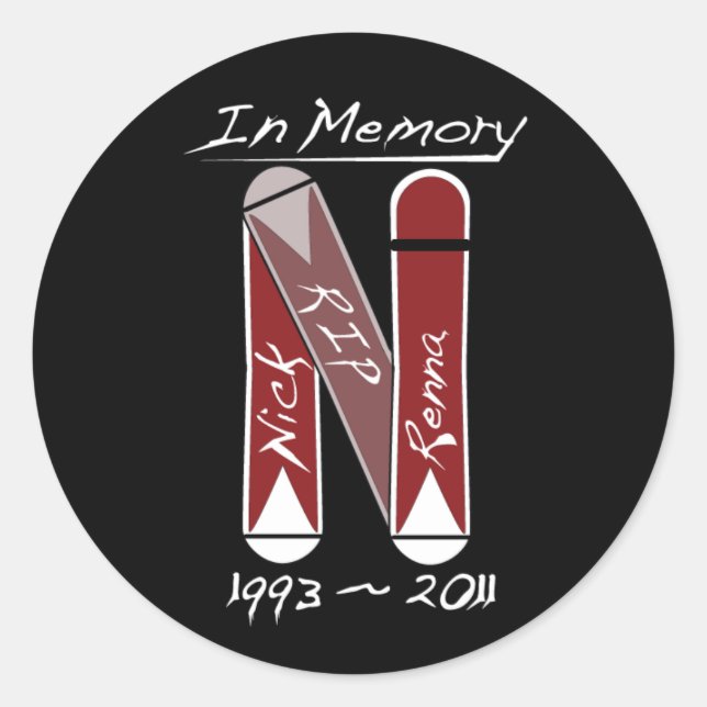 NickStickerBlackLarge Classic Round Sticker (Front)