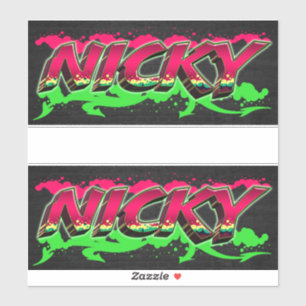 Nicky First Name Graffiti Sticker