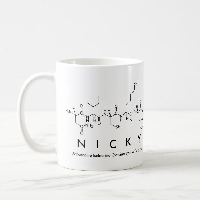 Nicky peptide name mug (Left)