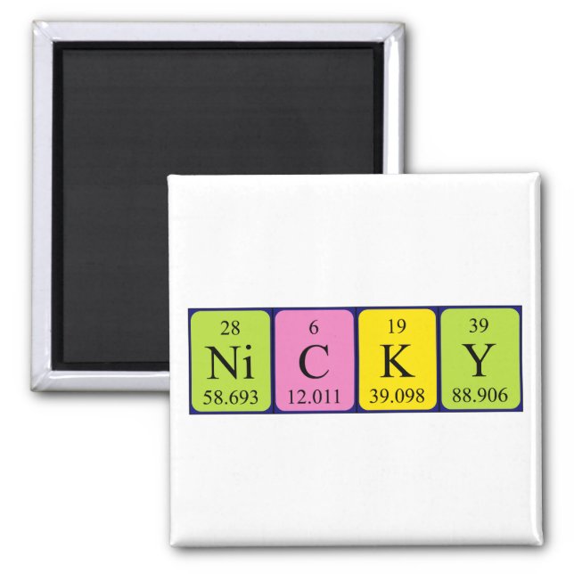 Nicky periodic table name magnet (Front)