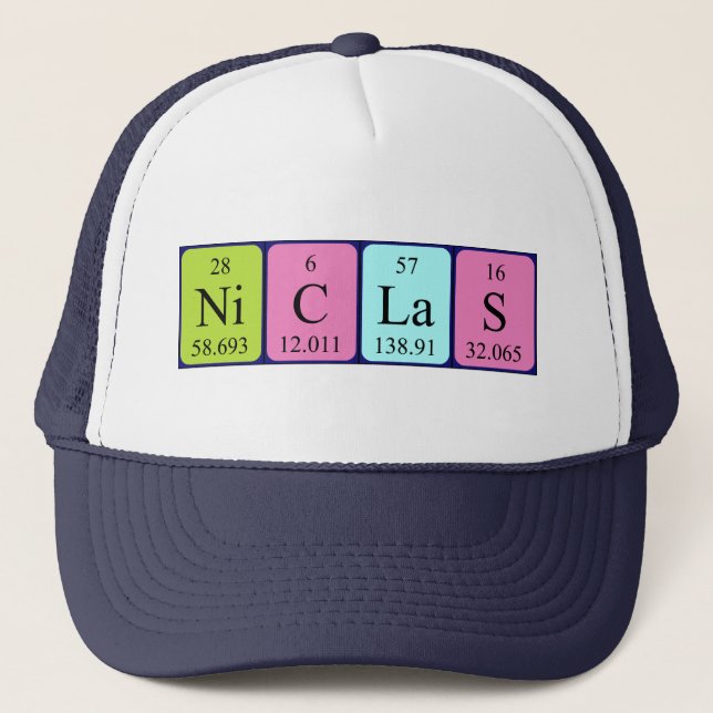 Niclas periodic table name hat (Front)