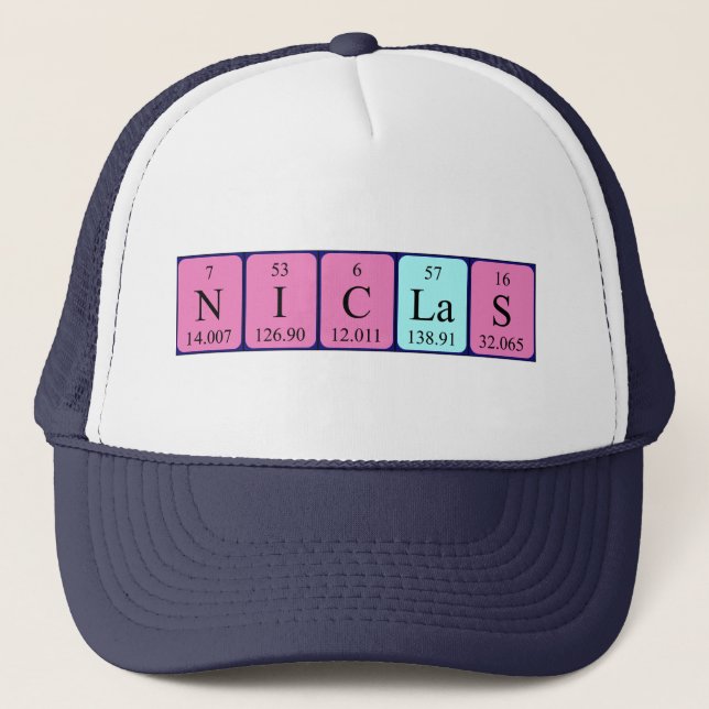 Niclas periodic table name hat (Front)